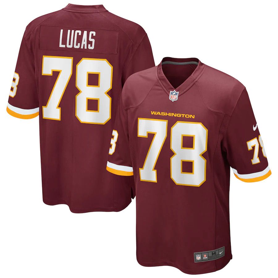 Men Washington Redskins 78 Cornelius Lucas Nike Burgundy Game Player NFL Jersey